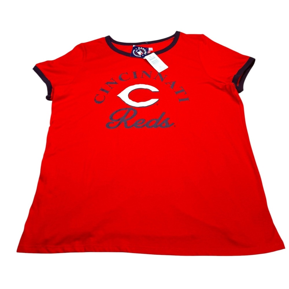 NWT Torrid Cincinnati Reds T-Shirt Women 1X Red MLB Ringer Tee New Era 2021
